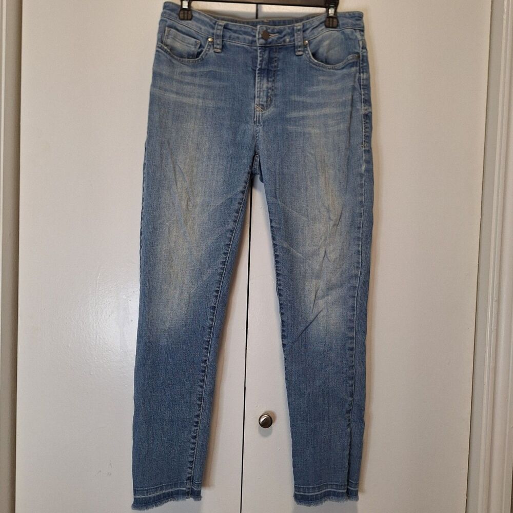 Soft Surroundings Denim Jeans Skinny Raw Hem Size 4